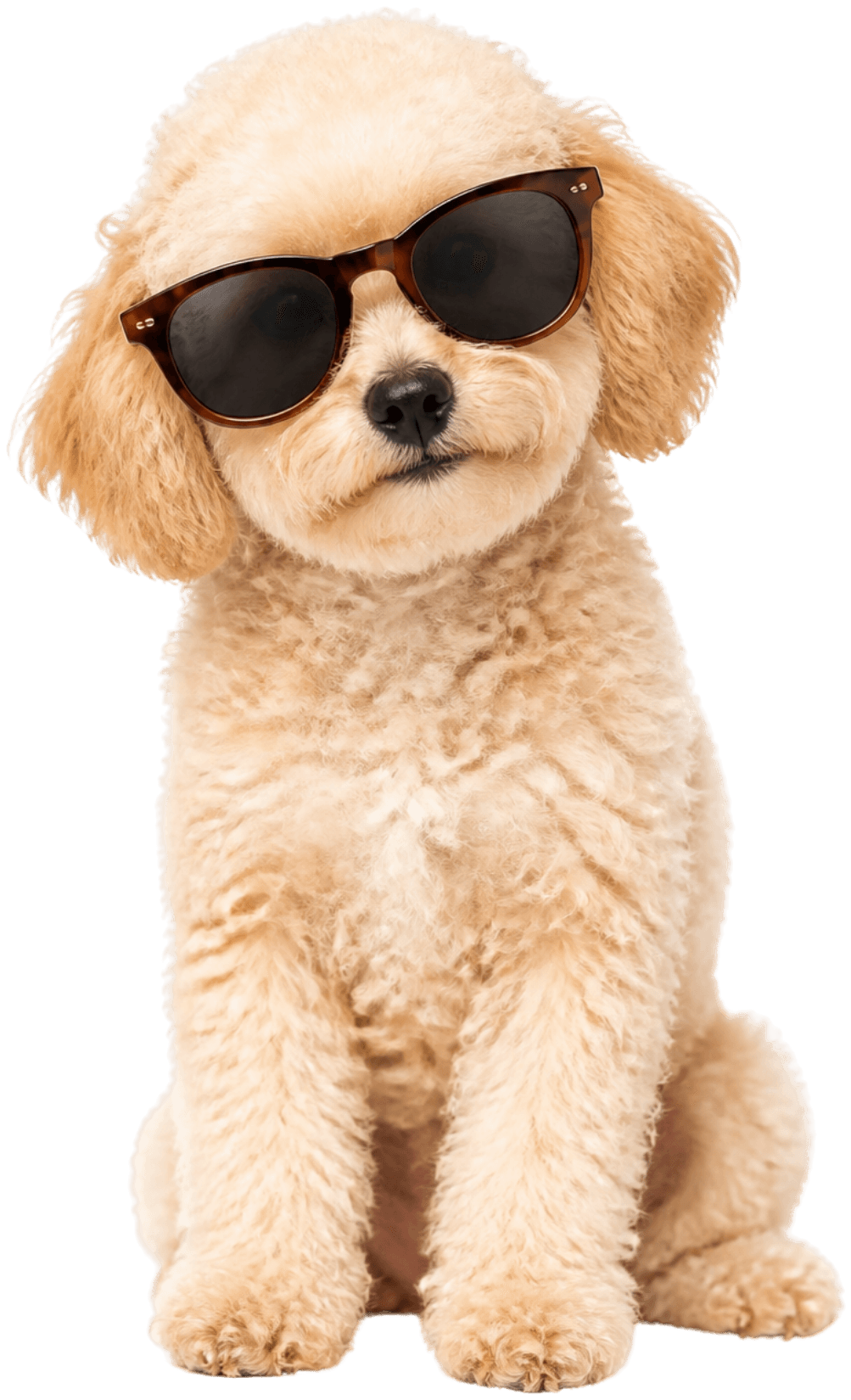 Puppy wearing sunglasses